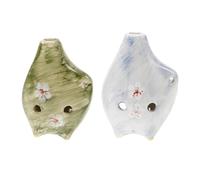 Abaodam 2pcs Japanese Ocarina Instrument Small Musical Instrument for Learning Practice Portable Ceramic Alto C Ocarina for Boy Girl Home Decor