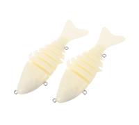 Abaodam 2pcs Joint Knobby Fish Bait Simulation Fishing Lures Blank Fish Embryo Body for Custom Painting Pack Beige Soft Artificial Swim Baits for Freshwater and Saltwater Fishing
