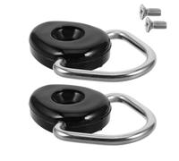 Abaodam 2pcs Kayak D Rings Kit with Screw Nylon Stainless Steel Gear | Secure Tie down Loops for Camping and Fishing, Flat Modern Design, Includes Mounting Buckles