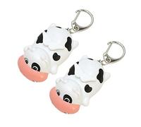 Abaodam 2pcs Key Pendant Animal Keychain Cartoon Cow Metal and Plastic Pendant Accessories with Button Battery Creative Lighting at Night Delicate Unique Design for Backpacks and Key
