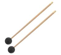 Abaodam 2pcs Khaki Wood and Rubber Mallets for Tongue Drum and Glockenspiel with Comfortable Grip and Smooth Finish, for Practice and Orchestration in Percussion Instruments