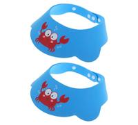 Abaodam 2pcs Kids Shampoo Eye Shield Bath Cap Adjustable Cartoon Baby Hair Washing Visor Soft Silicone Pp Material for Bathing and Swimming Protection