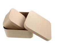 Abaodam 2pcs Kraft Cube Paper Boxes Recycled Hard Cardboard Packaging with Rounded Corners for Wrapping Business Soap Jewelry Candy DIY Crafting in Xl