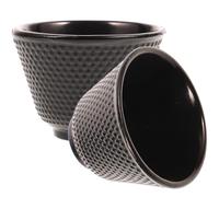 Abaodam 2pcs Kung Fu Teacup Cast Iron Tea Cups Retro Style Classic Chic Creative Shape Iron Material Easy to Clean Easy to Store Office and Restaurant Use