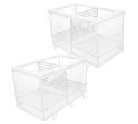 Abaodam 2pcs Large Aquarium Fish Breeding Box with Suction Cup Isolation Net and Divider Plastic Mesh Fish Hatchery Tank for Protecting Newborn Suitable for Freshwater and Saltwater Tanks