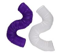 Abaodam 2Pcs Large Foldable Plastic Hamster Tunnel Tube for Small Animals, Expandable Pet Cage Hideout Play Tunnel in White and Purple, Interactive Exercise for Hamsters, Rabbits, Guinea