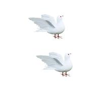 Abaodam 2pcs Large Wing Stretching Artificial Bird Plumage Peace Pigeons Photo Props for Home Wedding Decoration