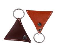 Abaodam 2pcs Leather Guitar Pick Holder Keychain Case Plectrum Carrier Bag for Acoustic Electric Guitarists Stylish Protective Storage