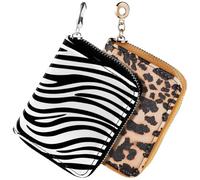 Abaodam 2pcs Leopard Print Coin Wallet Small Pu Multifunctional Wallet for Women for Cards Container and Cash Storage Pouch