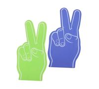 Abaodam 2Pcs Lightweight Foam Cheer Fingers Sports Fan Accessories for Cheering Events Creative EVA Hand Props in Blue and Green and Fun for Sports Games and Photo Gifts