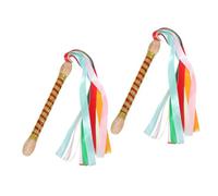 Abaodam 2pcs Locust Wooden Drumsticks Innovative Percussion Marching Sticks Streamer for Adults and Boys and Girls for Drumming Practice and Performance Colorful Head and Seven Ribbon
