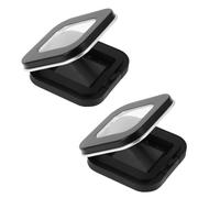 Abaodam 2pcs Loose Powder Case Single Eyeshadow Box 3.15x3.15x1.2in Sleek Minimalist Plastic Magnet Box for Cosmetic Sample Display Material Makeup Collection Business Trips