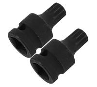 Abaodam 2Pcs M14 Triple Square Spline Brake Caliper Socket Set, Stubby Impact Driver Bit Remover Tool for Brake Maintenance and Repair, Low Profile Triple Square Sockets for Automotive Use