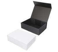 Abaodam 2pcs Magnetic Box for Presents with Elegant Paperboard Material, Versatile Wear-resistant Small Black Gift Wrap Boxes Suitable for Wedding and Storage
