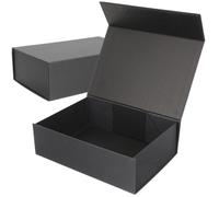 Abaodam 2pcs Magnetic Packaging Boxes Small Black Paper Boxes with Lids for Bridesmaid Proposal Wedding Party Favor Holiday Present Packaging