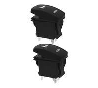 Abaodam 2pcs Marine Push Button Horn Switches Black Plastic Momentary Rocker Switches for Universal Compatibility in Boating and Docking Environments