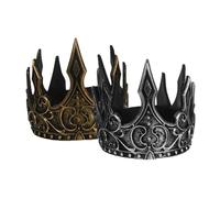Abaodam 2pcs Medieval King Crown Headband Pu Cosplay Crown for Men Kings Coronation Party Supplies