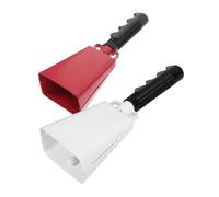 Abaodam 2pcs Metal Handbells for Football Games Cheering Cowbell Handle Ergonomic Design for Loud Sound for Sports Events and Cheerleading Parties