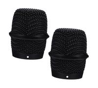 Abaodam 2pcs Metal Microphone Grill Replacement Heads Wear-resistant Wireless Mic Covers Compatible with Bs- Lightweight Portable Mesh Grille for Vocal and Wireless Microphones