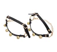 Abaodam 2Pcs Metal Shoes Bells for Christmas Party Decoration, Large Jingle Bells with Santa Boots Design, Festive Home Hanging Ornaments for Holiday and Family Events