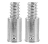 Abaodam 2Pcs Metal Threaded Handle End Replacement for Broom Mop Brush Extension Pole Adapter Compatible with Metal Rods, Screw-On Tool Handle Tips for Household Cleaning Tools