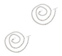 Abaodam 2pcs Metal Watch Chain for Men Women Vintage T-bar Buckle Belt Silver Jeans Belt Chain Watch Holder Clip Diy Accessory
