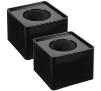 Abaodam 2Pcs Microphone Flag Station Microphone Logo Custom Flag Square ABS Injection Molding for News Interview KTV Reporter Host