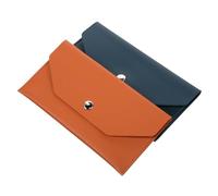 Abaodam 2pcs Mini Cash Envelope Wallet Budget Organizer with PU Leather Lightweight Money and Receipt Holder for Women Multi-Compartment Financial Planning Pouch in Brown Green