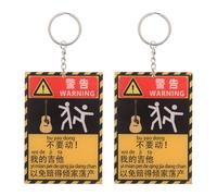 Abaodam 2pcs Mini Guitar Guitar Pendant Keychain Musical Charm Backpack Purse Do Not Touch Sign