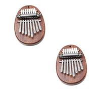 Abaodam 2pcs Mini Kalimba Finger Thumb Piano Portable Wooden Kalimba for Beginners Musical Instrument Eight Keys for Boys and Girls and Adults Simple Hand Piano for Home and Outdoor Use