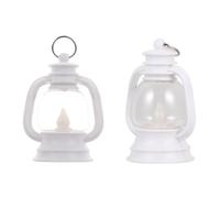 Abaodam 2pcs Mini LED Christmas Lamp Ornament White PVC Desktop Decor