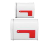 Abaodam 2pcs Mini Tinplate Mailbox Set in White with Vintage Decorative Charm and Classic Retro Look, Easy to Clean for Classroom Card Exchange Or Busy Households
