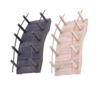 Abaodam 2pcs Miniature Arch Bridge Realistic Wood Model for Dollhouse Garden Terrarium Bonsai Micro Landscape Decoration Vintage Style Natural and Grey Colors