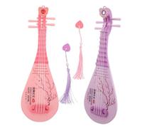 Abaodam 2pcs Miniature Chinese Pipa Musical Instruments with Sound and Light Early Education for Sensory Development and Family Bonding Traditional Stringed Instrument Decor for Dollhouse