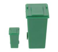 Abaodam 2pcs Miniature Trash Can with Lid Scale Small Rubbish Bins for Dollhouse and Sand Table Stable Base Realistic Urban Planning Model Accessories
