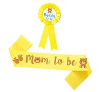 Abaodam 2pcs Mommy Sash and Dad Pin Shower Decorations for Girl Fun Corsage and Sash for Expecting Parents Create Joyful Atmosphere at Your Celebration