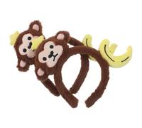 Abaodam 2pcs Monkey Costume Headbands with Plush Brown Monkey Ears and Banana Shape, Comfortable for Extended Wear, Resistant to Fading, for Halloween and Festival Party Hair Accessories