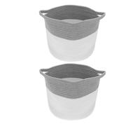 Abaodam 2pcs Multifunctional Cotton Rope Storage Basket Toy Baskets Handles Laundry Hamper Boys and Girls Toy Bins Decorative for Home