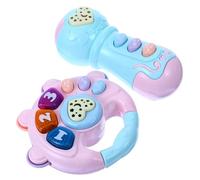 Abaodam 2Pcs Musical Handbell with Light and Song Educational Singing Instrument for Sensory Learning to Develop Hearing Touch and Coordination Skills Random Color