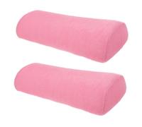 Abaodam 2pcs Nail Art Hand Pillow for Manicure Table Soft Fabric Semicircular Arm Rest Cushion with Non-slip Support and Delicate Knit Surface, Easy to Clean for Nail Salon Use