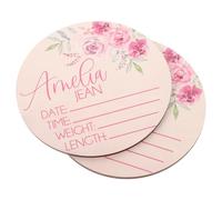 Abaodam 2Pcs Name Announcement Sign Wooden Birth Announcement Plaques for Nursery Room Nursery Decor Newborn Welcome Signs for