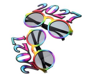 Abaodam 2pcs New Year Number Glasses with Compact and Portable Design, Crystal Lenses for Holiday Celebration and Graduation Party Photo Booth Props