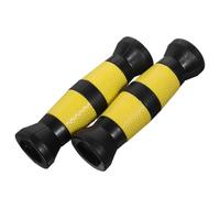 Abaodam 2pcs Non-slip Barbell Grip Covers with Pvc Material, Dumbbell Handle Protectors for Gym and Home Fitness, Black Yellow Weight Lifting Hand Grips for Strength Training
