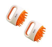Abaodam 2pcs Non-Slip Bathing Brush for Adults and Multifunctional Wet and Dry Use Scalp and Body Massager Exfoliating Scrubber for Head Face and Whole Body Care Orange