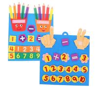Abaodam 2pcs Nonwoven Fabric Educational Counting for Preschool Math Manipulatives Teaching Supplies Early Learning Finger Number Montessori Homeschool