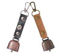 Abaodam 2Pcs Outdoor Warning Bells for Camping Hiking Loud Lost Pet Bells with Sound Bear Alarm Accessories in Black Caramel for Safety and Early Childhood Use