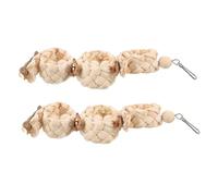 Abaodam 2pcs Parrot Chew Toys Natural Corn Husk Bark String Bird Swing Parakeet Cage Decor Funny Parrot Toys for