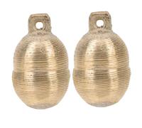 Abaodam 2pcs Pet Bells for Dog Collars Multifunctional Earth Peanut-shaped Bell Pendant for Puppy and Livestock