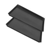 Abaodam 2pcs Pet Cage Tray for Small Dogs Rabbits Durable Plastic Potty Replacement Pan Leakproof Design Fits Various Pet Enclosures Black
