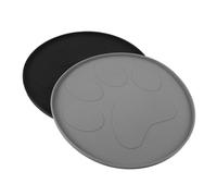 Abaodam 2pcs Pet Feeding Mat with Raised Edges Non-slip Dog Food Mat for Cats Dogs Spill Prevention Paw Print Pattern Floor Protection Thick Placemats for Messy Eaters